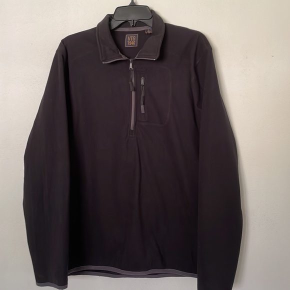 VTG 1946 Half Zip Fleece Pullover Black Sz Lrg - Picture 2 of 6